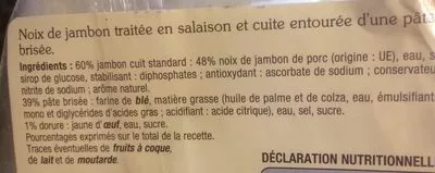 Lista de ingredientes del producto Jambon En Croûte 1, 5 kg Saveurs de Nos Régions, Lidl 1,5 kg