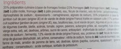 Lista de ingredientes del producto Panés 3 fromages au jambon Toque du Chef 200g