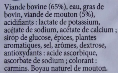 Lista de ingredientes del producto 6 Merguez véritables L'étal du Boucher, Lidl Stiftung & Co. KG 330 g 