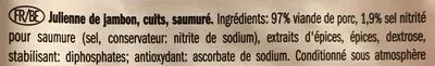 Lista de ingredientes del producto Allumettes de jambon Fjord krone 