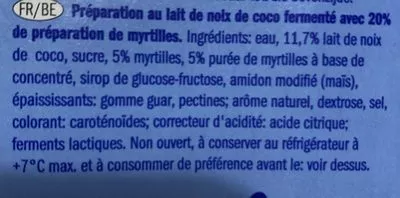 Lista de ingredientes del producto Coco vegetal arándanos Milbona 250 g (2 x 125 g)