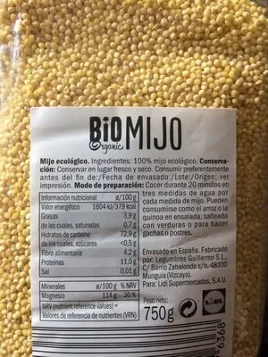 Lista de ingredientes del producto Mijo Campo Largo 750 g