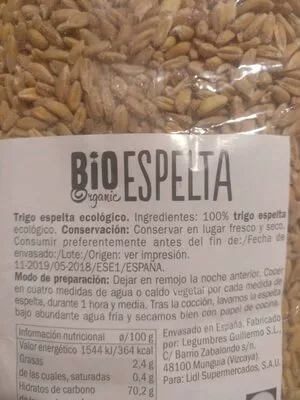 Lista de ingredientes del producto Espelta Campo Largo 750 g