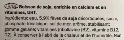 Lista de ingredientes del producto Milbona Soja natural Milbona 1 l