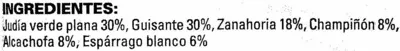 Lista de ingredientes del producto Menestra suprema congelada Barnetti 750 g