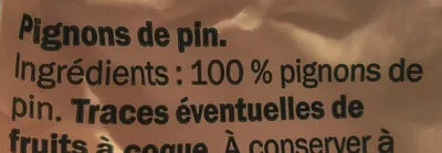 Lista de ingredientes del producto Pignons de pin Alesto 50g