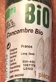 Lista de ingredientes del producto Concombre Bio Organic 1pcs