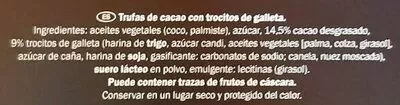 Lista de ingredientes del producto Trufas con galleta J.D. Gross 