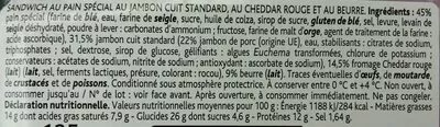 Lista de ingredientes del producto Jambon Cheddar Chef Select to Go 145 g