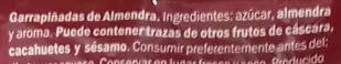 Lista de ingredientes del producto Almendras garrapiñadas DOR 200 g