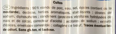 Lista de ingredientes del producto 10 Saucisses à Griller Saint-Alby, Lidl 1 kg e