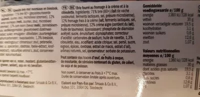 Lista de ingredientes del producto Brie Gefüllt (schnittlauch)  