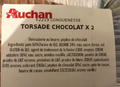 Lista de ingredientes del producto Torsade chocolat  