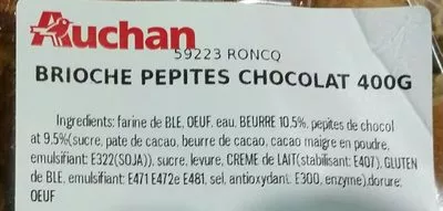 Lista de ingredientes del producto Brioche choco Auchan 