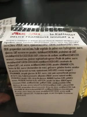 Lista de ingredientes del producto Délice framboise nougat Auchan 