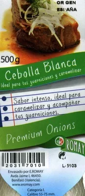 Lista de ingredientes del producto Cebollas "Romay" Romay 500 g