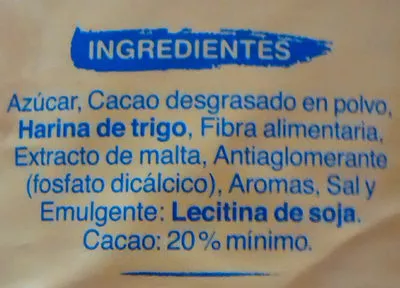 Lista de ingredientes del producto Cacao classic Mister choc 900 g