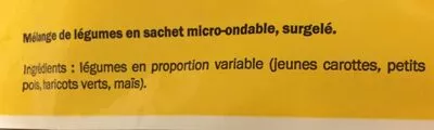 Lista de ingredientes del producto Légumes Vapeur Freshona 640 g