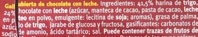 Lista de ingredientes del producto Galletas digestive con chocolate con leche Sondey 300 g