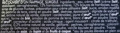 Lista de ingredientes del producto Framboisier à la Compotée de Framboises Lidl 465 g