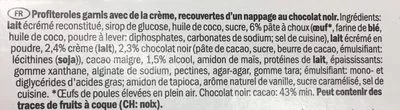 Lista de ingredientes del producto Profiteroles Deluxe, Lidl 450 g e