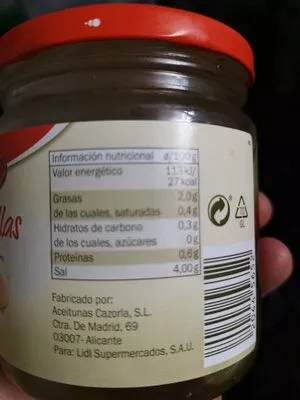 Lista de ingredientes del producto Banderillas picantes Baresa 