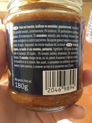 Lista de ingredientes del producto Pesto Trapanese Italiamo 180g