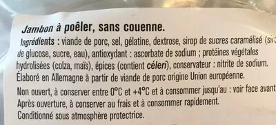 Lista de ingredientes del producto Jambon à poêler Saint alby 400 g