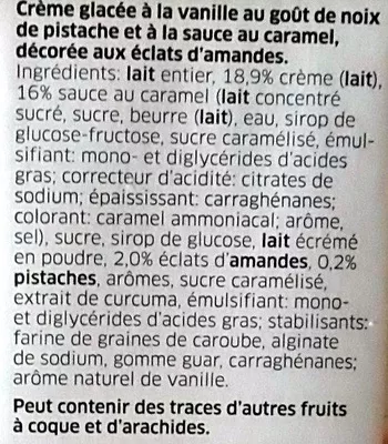 Lista de ingredientes del producto IJs Cubics Vanille-Pistache Délicieux 400 g