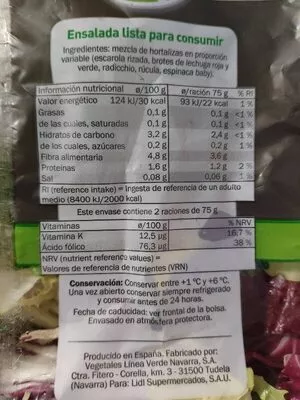 Lista de ingredientes del producto Deluxe Edulis 150g