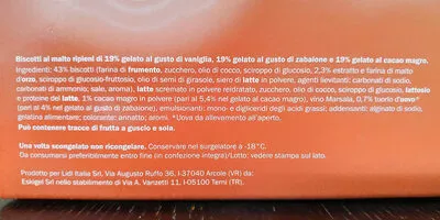 Lista de ingredientes del producto Biscotto 3 gusti Gelatelli 480 g