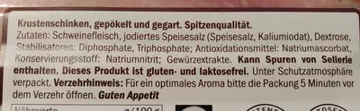 Lista de ingredientes del producto Krustenschinken lidl 80g