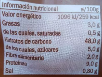 Lista de ingredientes del producto Blanco familiar La Cestera 