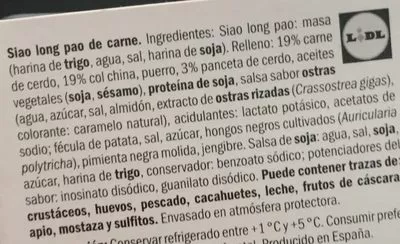 Lista de ingredientes del producto Chef select /siao long pao Chef Select 230 g