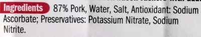 Lista de ingredientes del producto Smoked thick cut bacon WARREN & SONS 300g