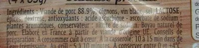 Lista de ingredientes del producto Diots de Savoie nature Sans marque 340 g