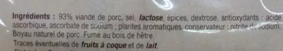 Lista de ingredientes del producto Diots de Savoie fumés Saveurs de nos Régions 340 g