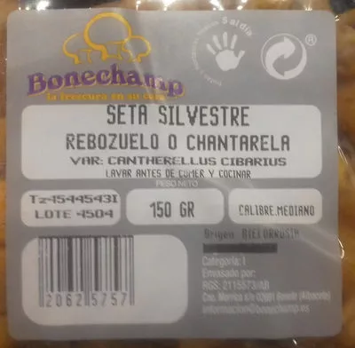 Lista de ingredientes del producto Seta Rebozuelo Bonechamp 150 g