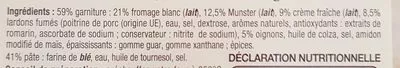 Lista de ingredientes del producto Flammekueche Saveurs De Nos Regions 