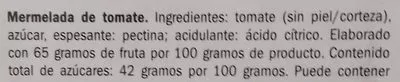 Lista de ingredientes del producto Mermelada de tomate Deluxe 315 g