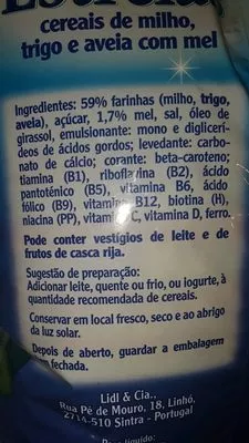 Lista de ingredientes del producto Estrelas  