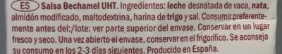 Lista de ingredientes del producto Bechamel Milbona 