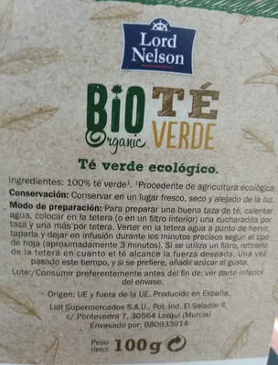 Lista de ingredientes del producto  Lord Nelson 100 g