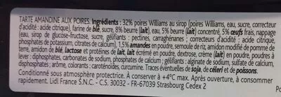 Lista de ingredientes del producto Tarte aux poires façon amandine Chef To Go Select 100 g