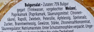 Lista de ingredientes del producto Bulgursalat Klassisch mit petersilie Chef Select 200 g