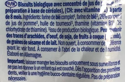 Lista de ingredientes del producto Apple biscuits Lupilu, Georg Parlasca Keksfabrik, Lidl 150g