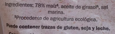 Lista de ingredientes del producto Tortitas chips maiz Snack Day 125 g