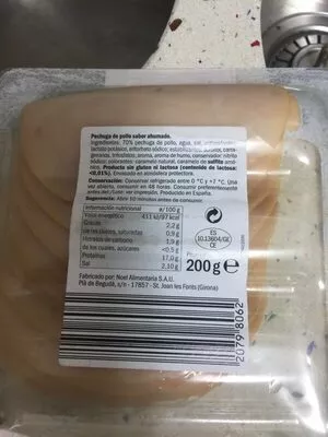 Lista de ingredientes del producto Pechuga pollo braseado Realvalle 200 g