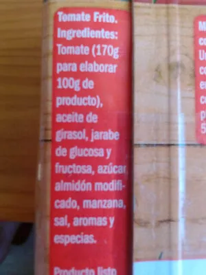 Lista de ingredientes del producto Tomate Frito Freshona 400 g