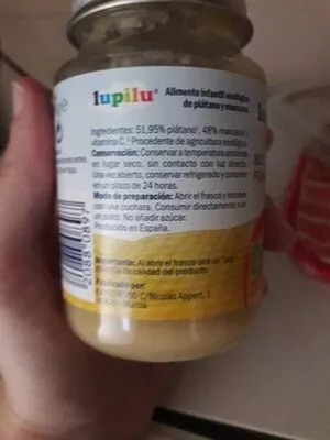 Lista de ingredientes del producto Bio platano y manzana  